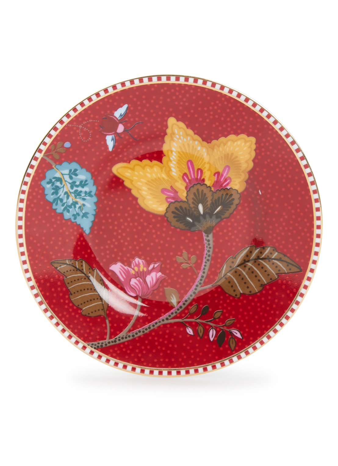 Pip Studio Blooming Tales Fantasy gebaksbordje - voorkant donkerrood