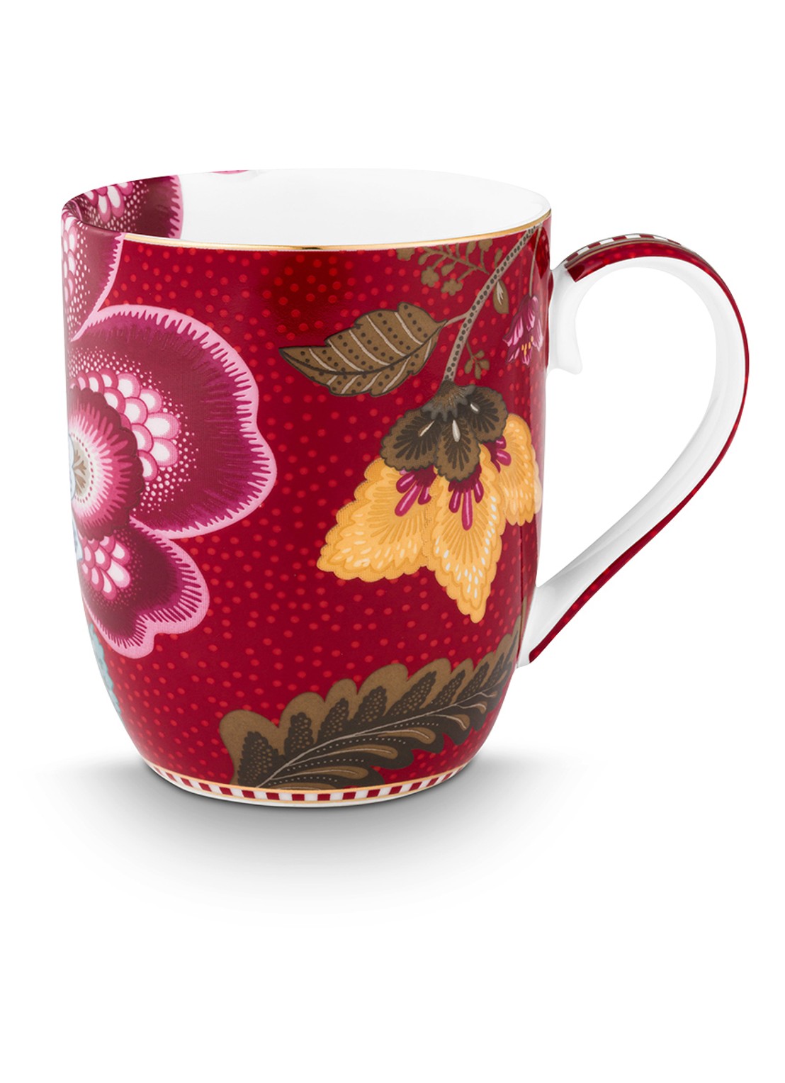 Pip Studio Blooming Tales Fantasy kopje set van 2 - achterkant donkerrood