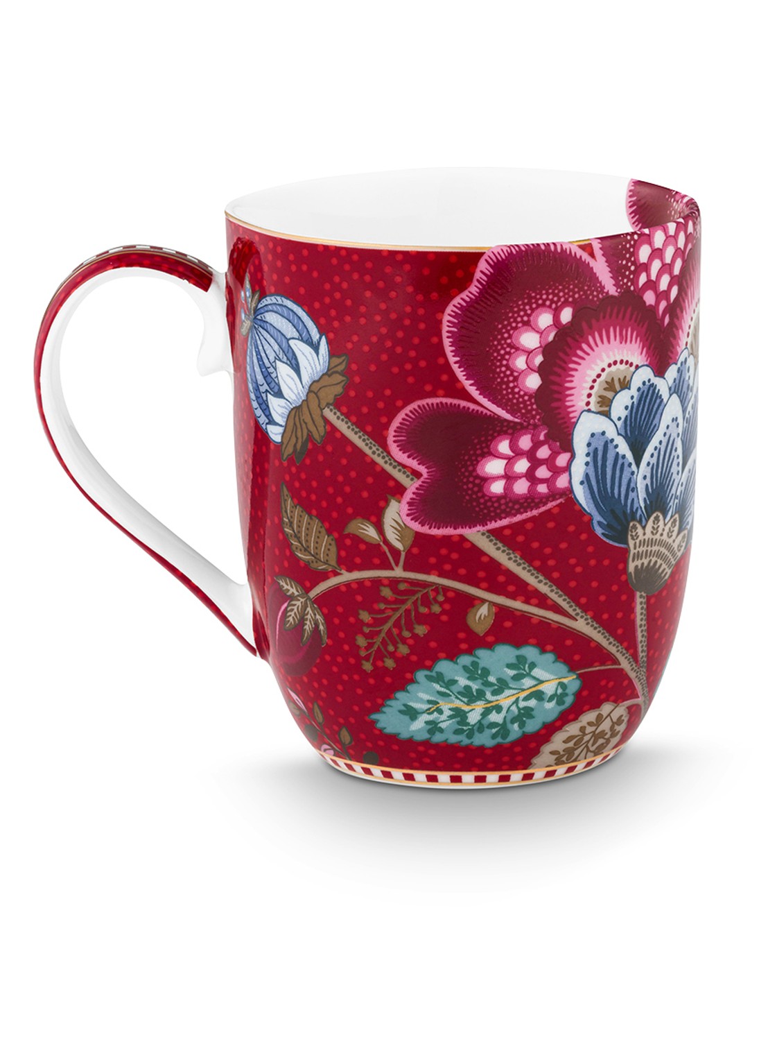 Pip Studio Blooming Tales Fantasy kopje - achterkant 3 donkerrood