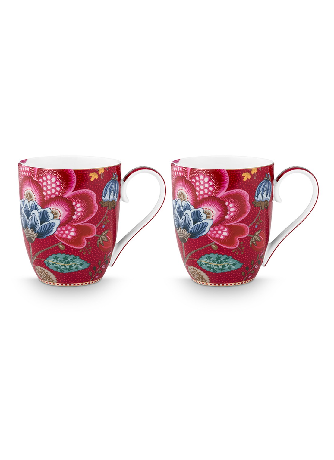 Pip Studio Blooming Tales Fantasy mok set van 2 - detail 4 donkerrood