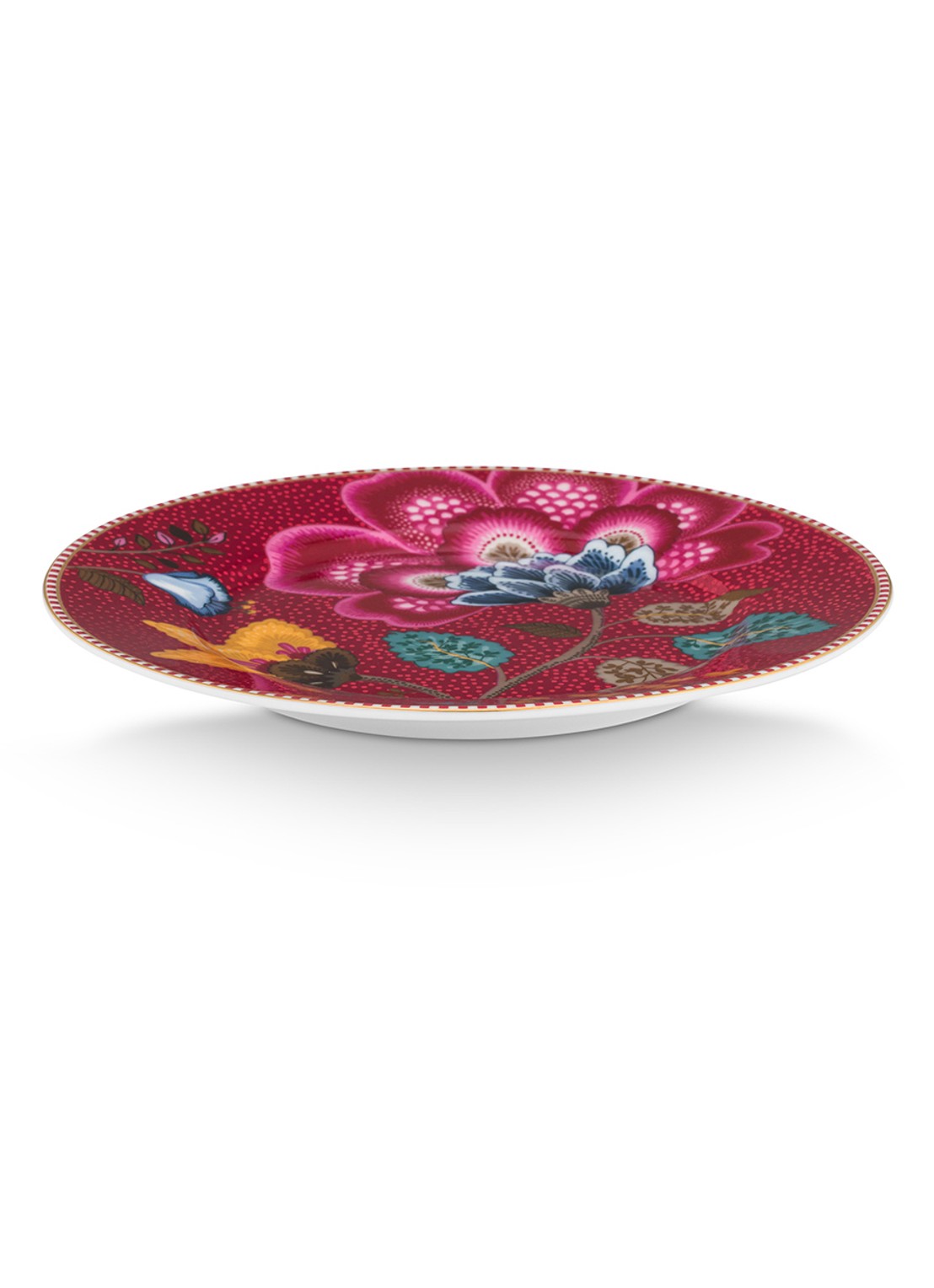 Pip Studio Blooming Tales Fantasy ontbijtbord 17 cm - detail donkerrood