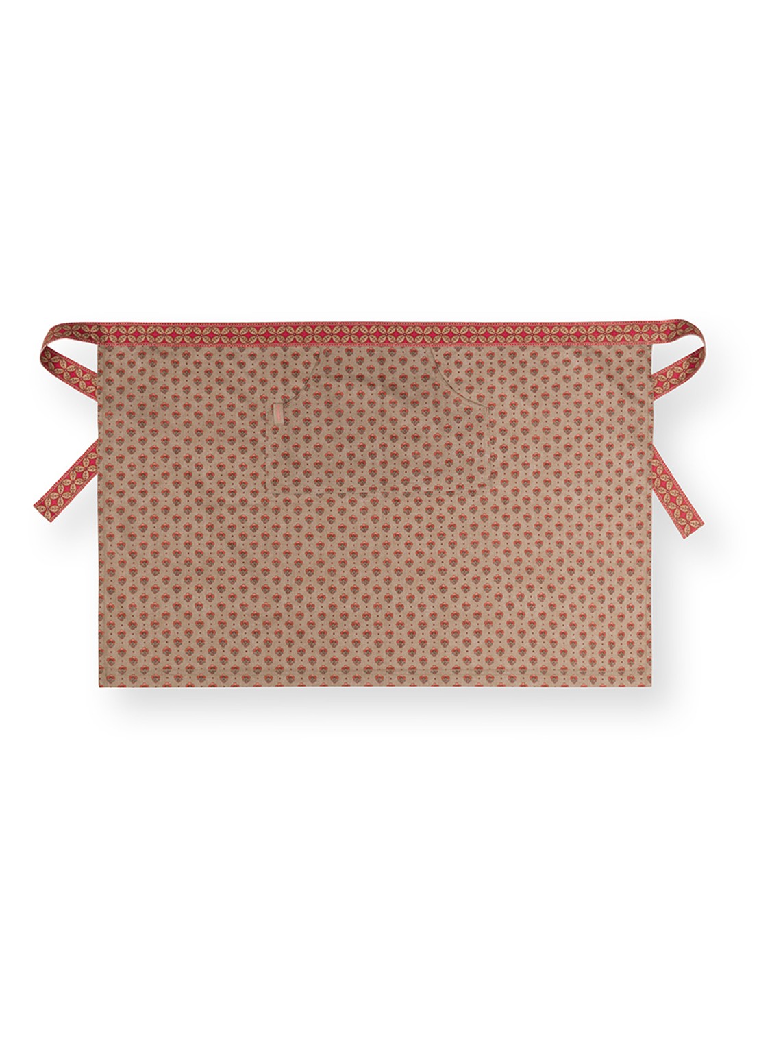 Pip Studio Blooming Tales keukenschort  - achterkant donkerrood