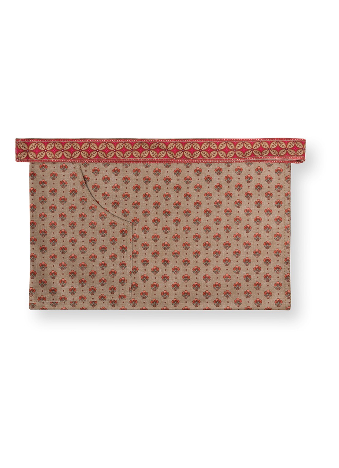 Pip Studio Blooming Tales keukenschort  - voorkant 3 donkerrood