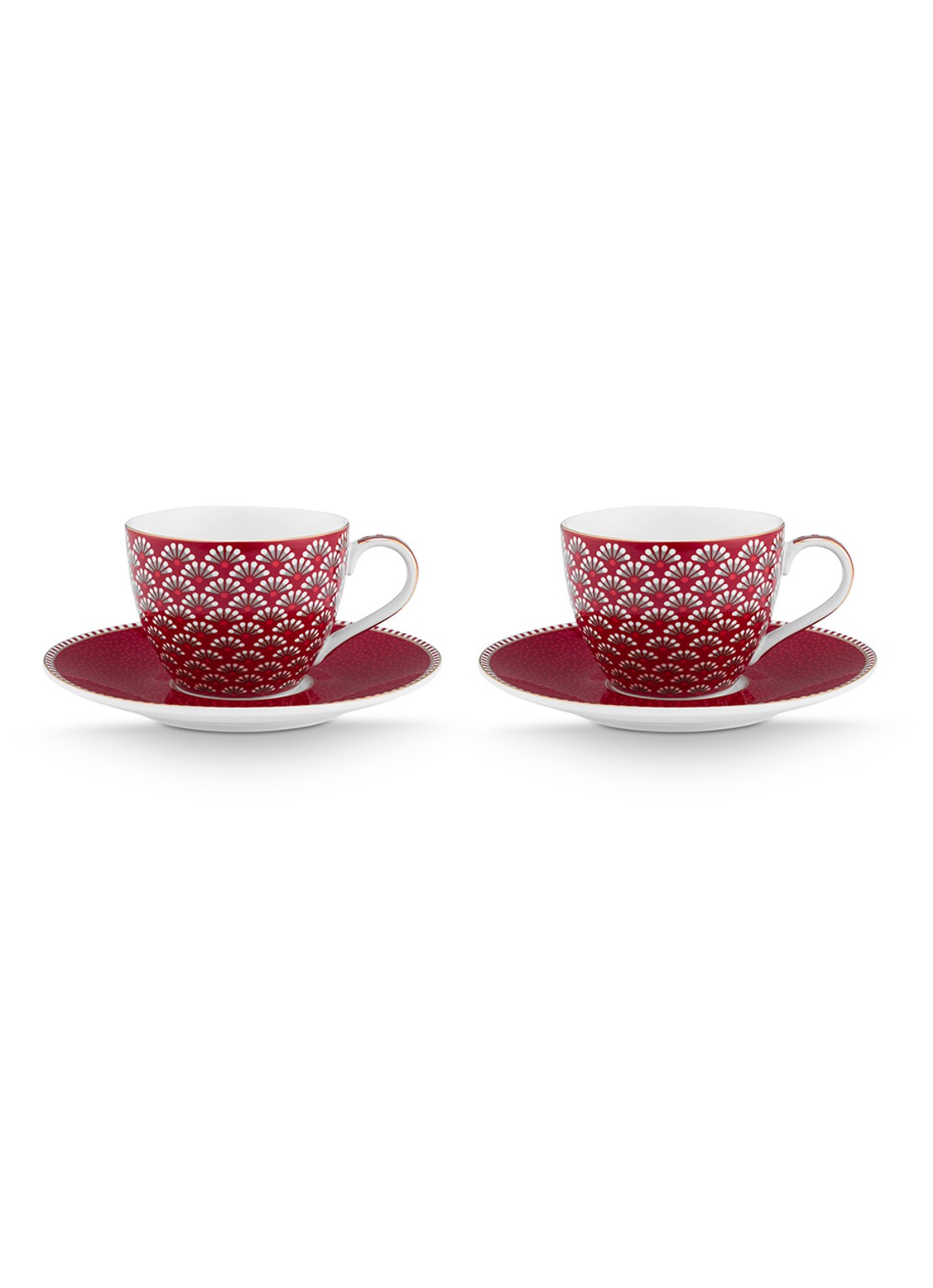 Pip Studio Blooming Tales kop en schotel set van 2 - detail 4 donkerrood