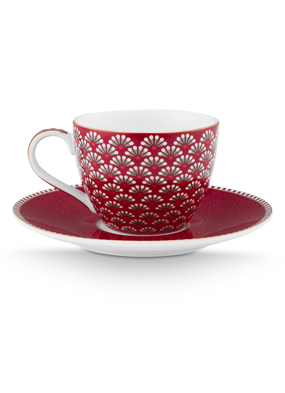 Pip Studio Blooming Tales kop en schotel set van 2 - detail 5 donkerrood