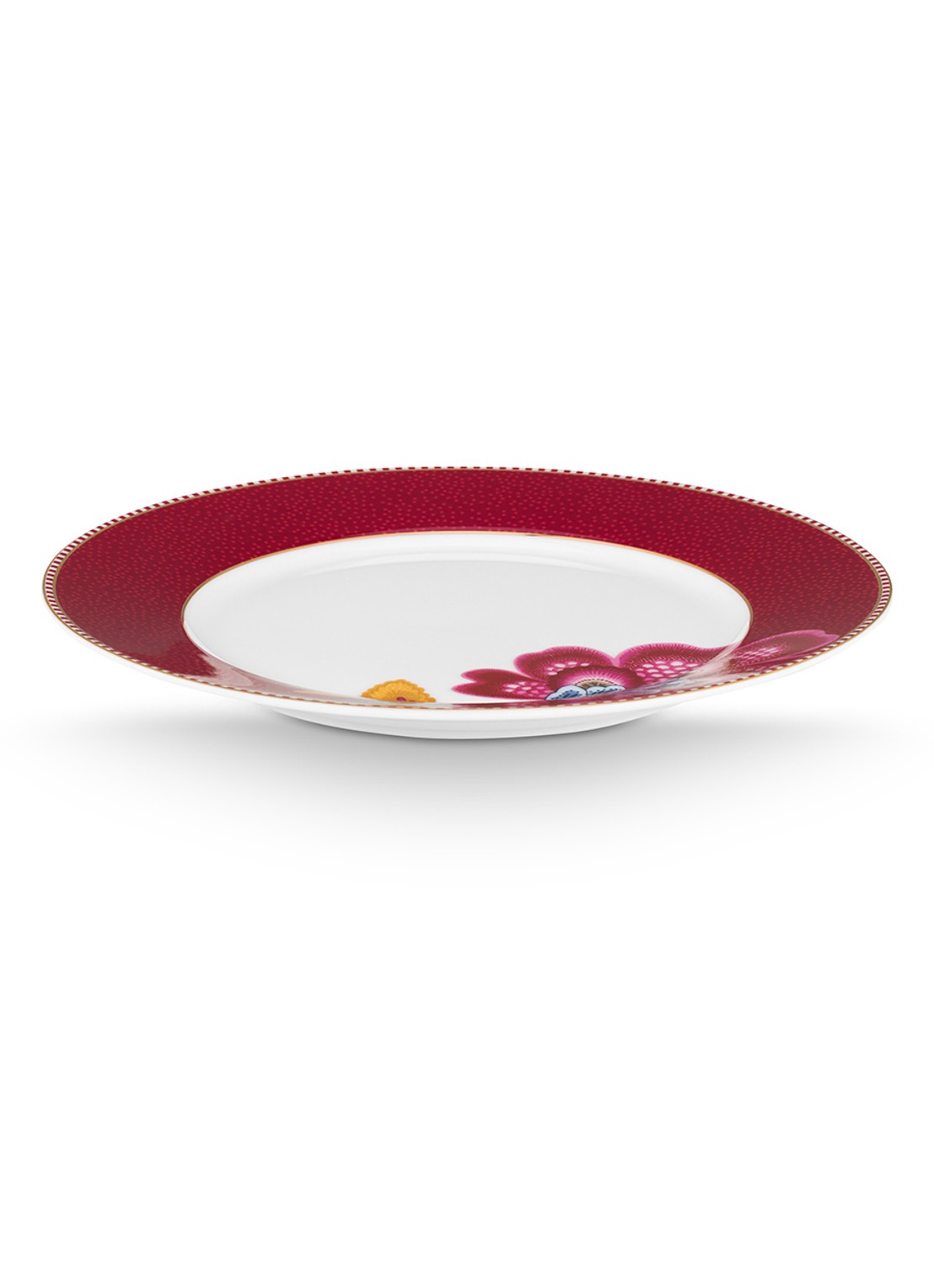 Pip Studio Blooming Tales ontbijtbord 21 cm - detail 3 donkerrood