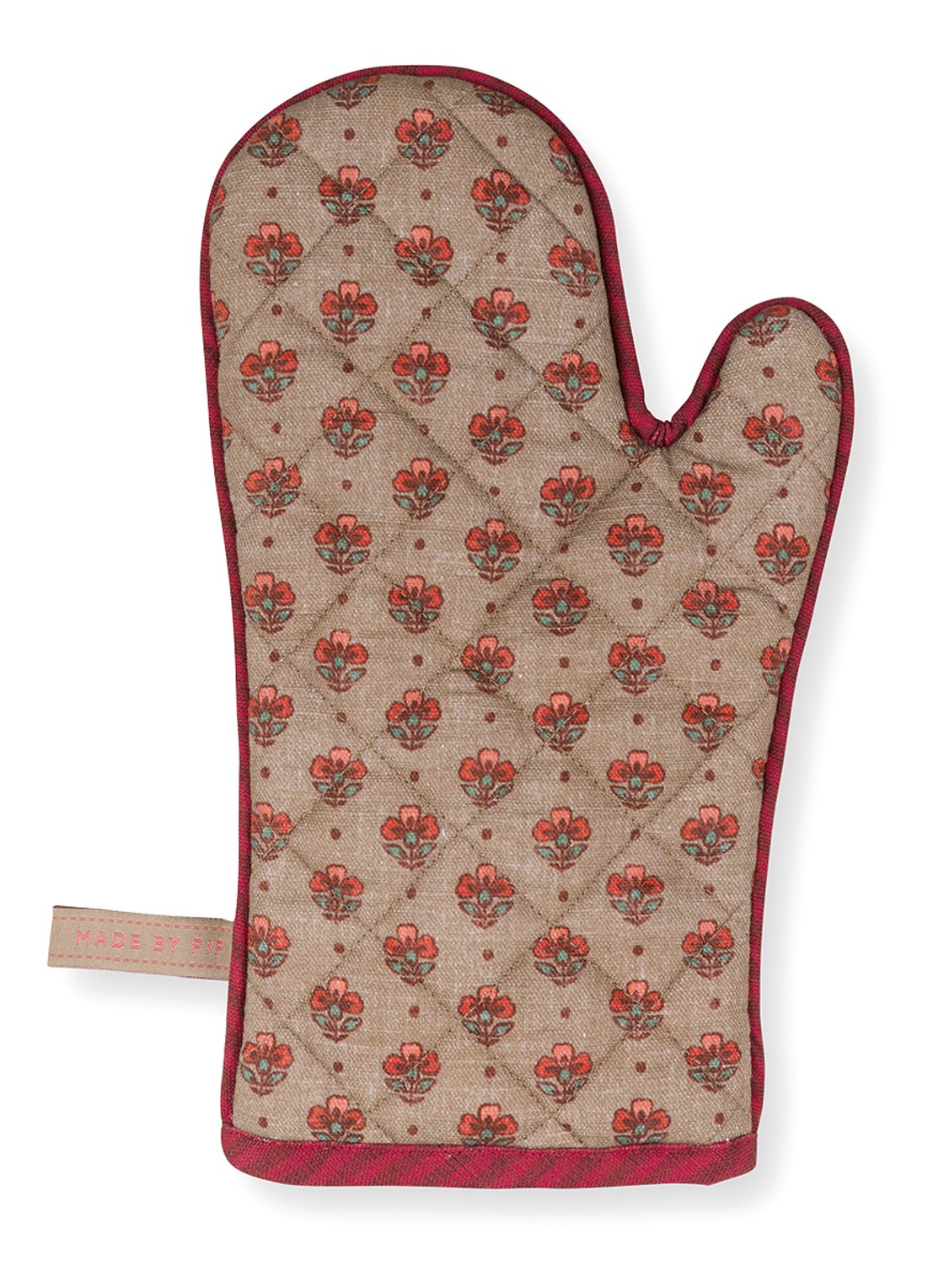 Pip Studio Blooming Tales ovenwant - achterkant 4 donkerrood