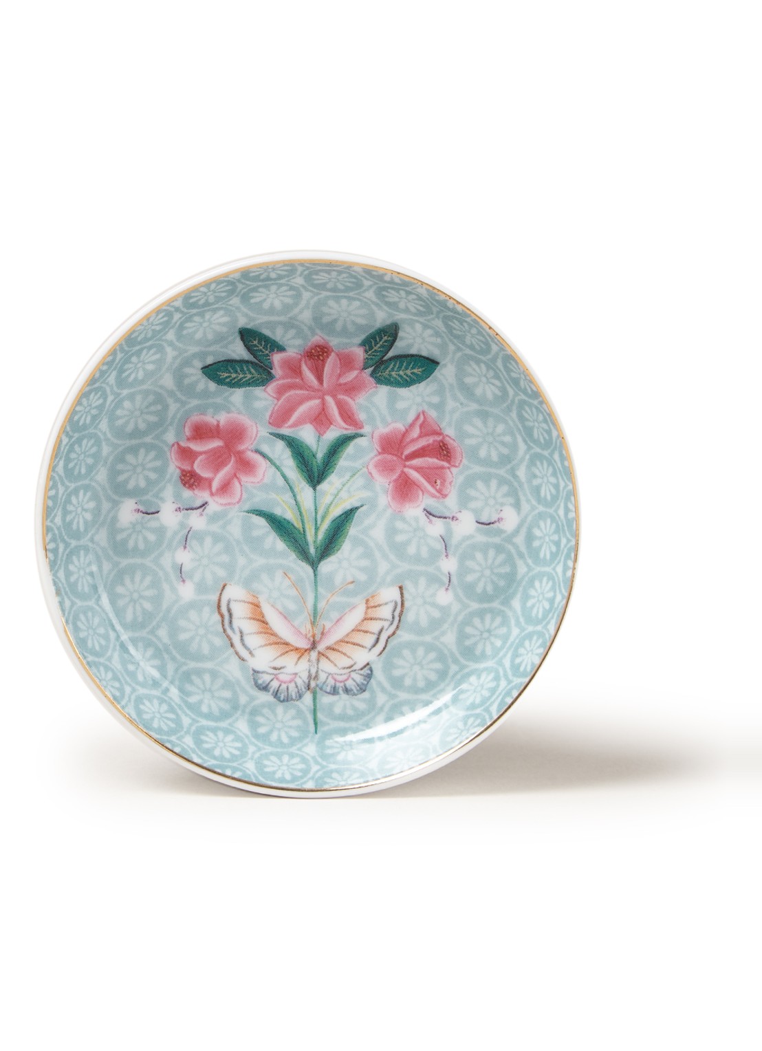 Pip Studio Blushing Birds theetip 9 cm  - voorkant 2 lichtblauw