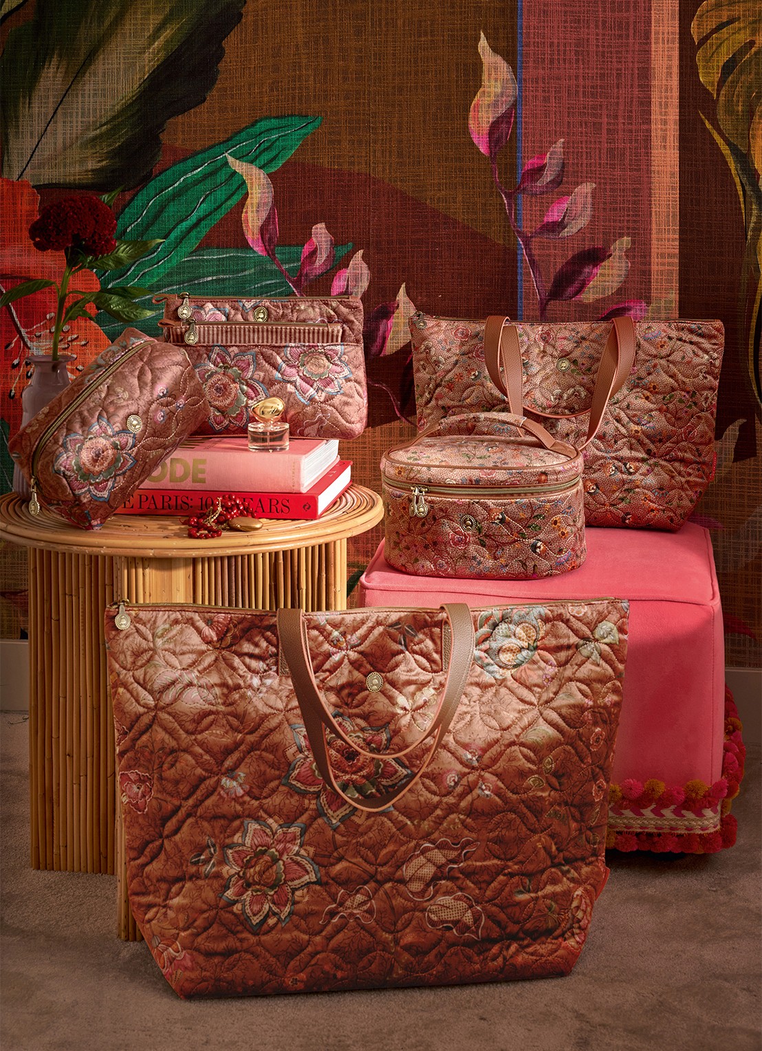 Pip Studio Caryn Mumbai Morning beautycase 2-delig - detail 6 bruin