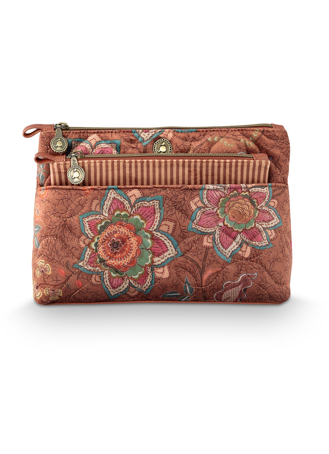Pip Studio Caryn Mumbai Morning beautycase 2-delig - voorkant 2 bruin