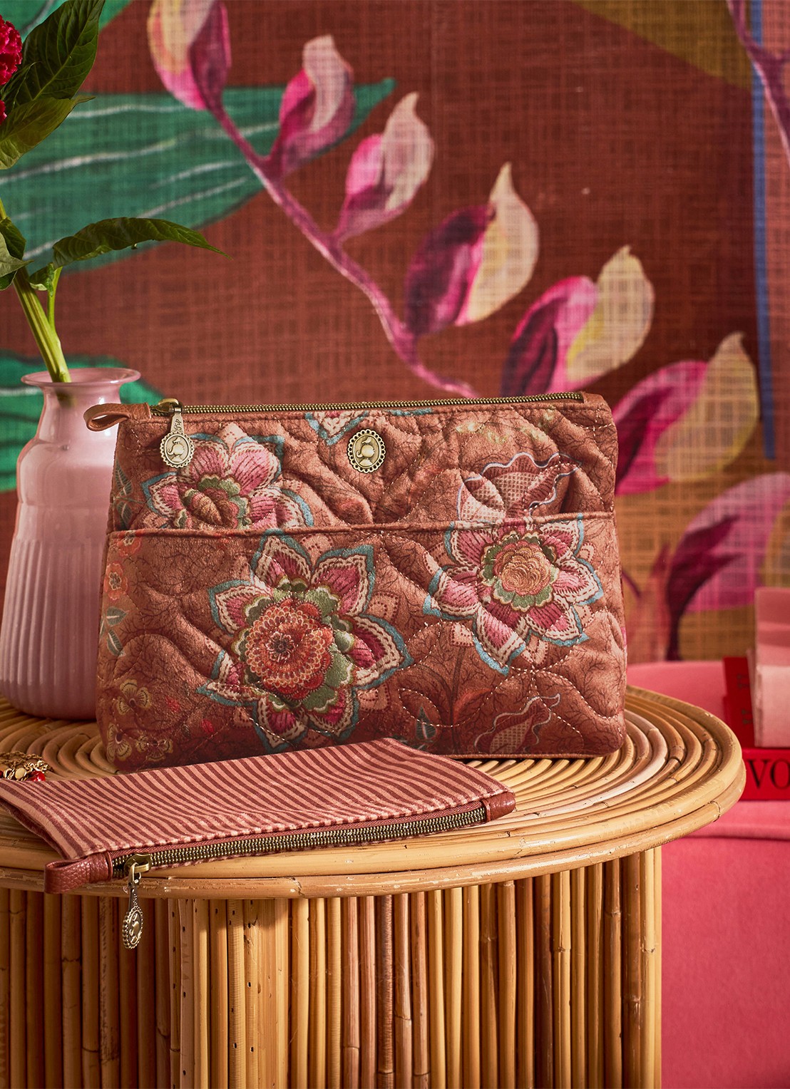 Pip Studio Caryn Mumbai Morning beautycase 2-delig - voorkant 3 bruin