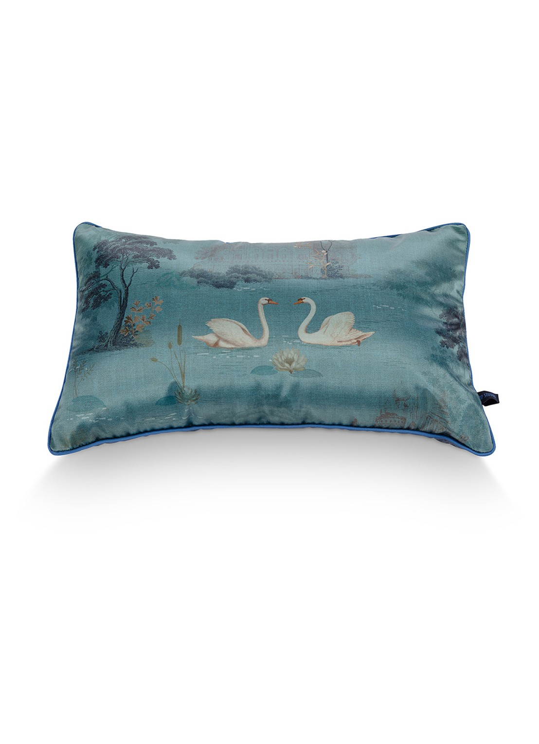 Pip Studio Darjeeling Days sierkussen 55 x 33 cm - detail blauw