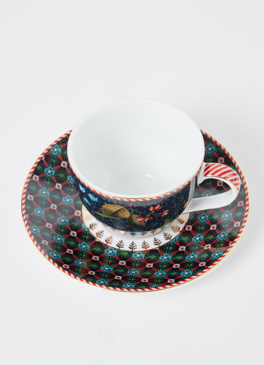 Pip Studio Espresso kopje en schotel 12 cl - voorkant 2 indigo