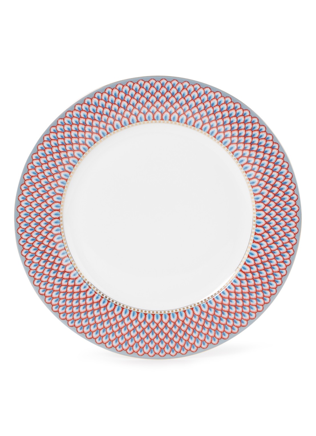 Pip Studio Flower Festival dinerbord 26,5 cm - voorkant 2 blauwgrijs