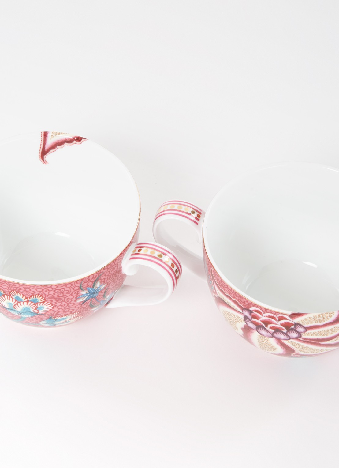 Pip Studio Flower Festival kop en schotel 28 cl set van 2 - voorkant 2 oudroze