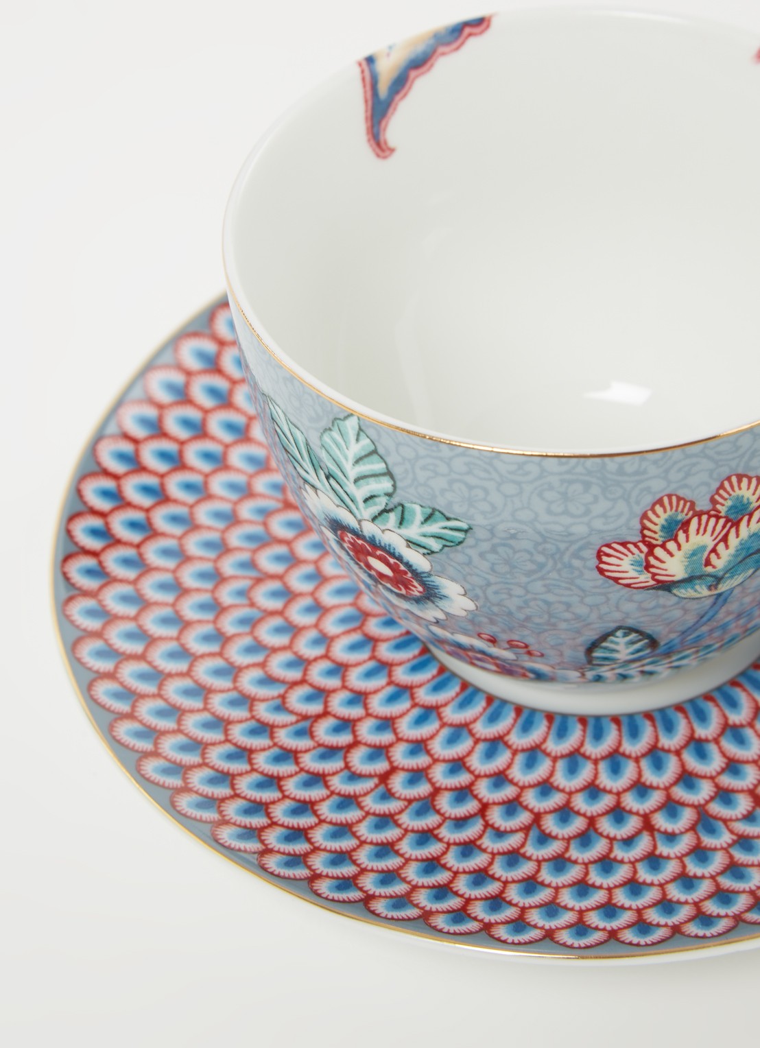 Pip Studio Flower Festival kop en schotel 28 cl  - detail 3 blauwgrijs