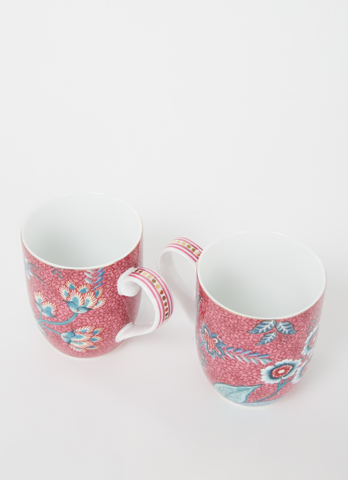 Pip Studio Flower Festival kopje 14,5 cl set van 2 - voorkant 2 roze