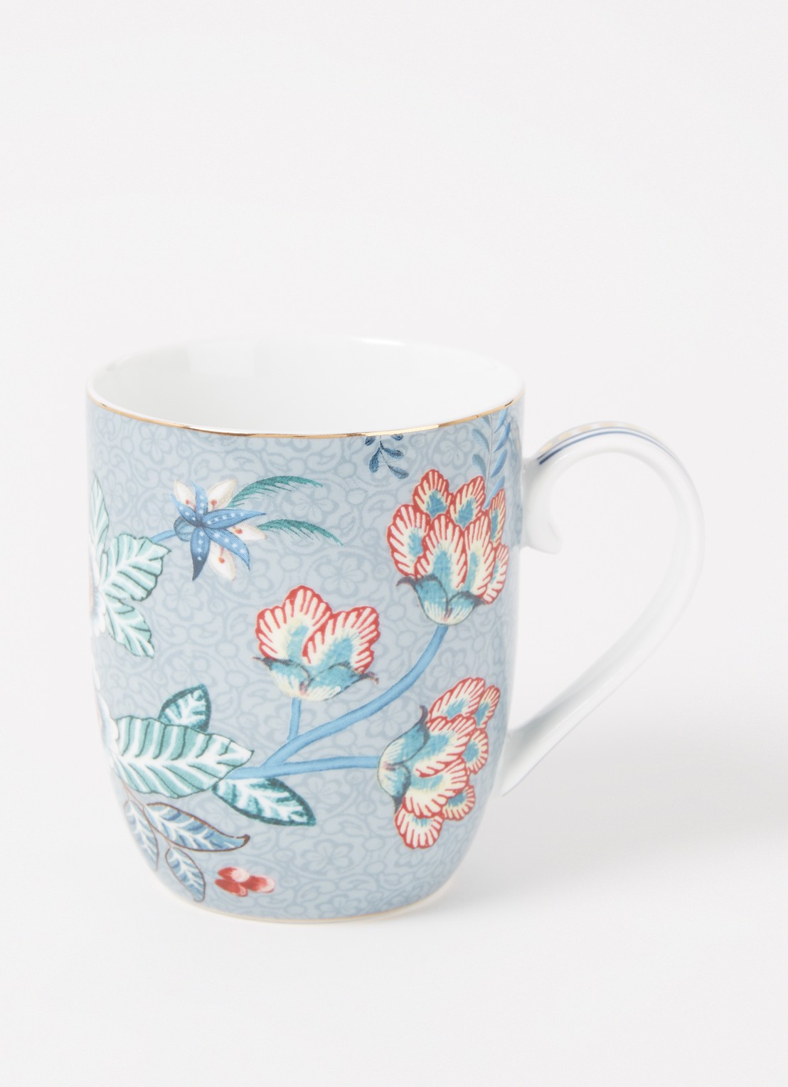 Pip Studio Flower Festival kopje 14,5 cl - voorkant 2 blauwgrijs