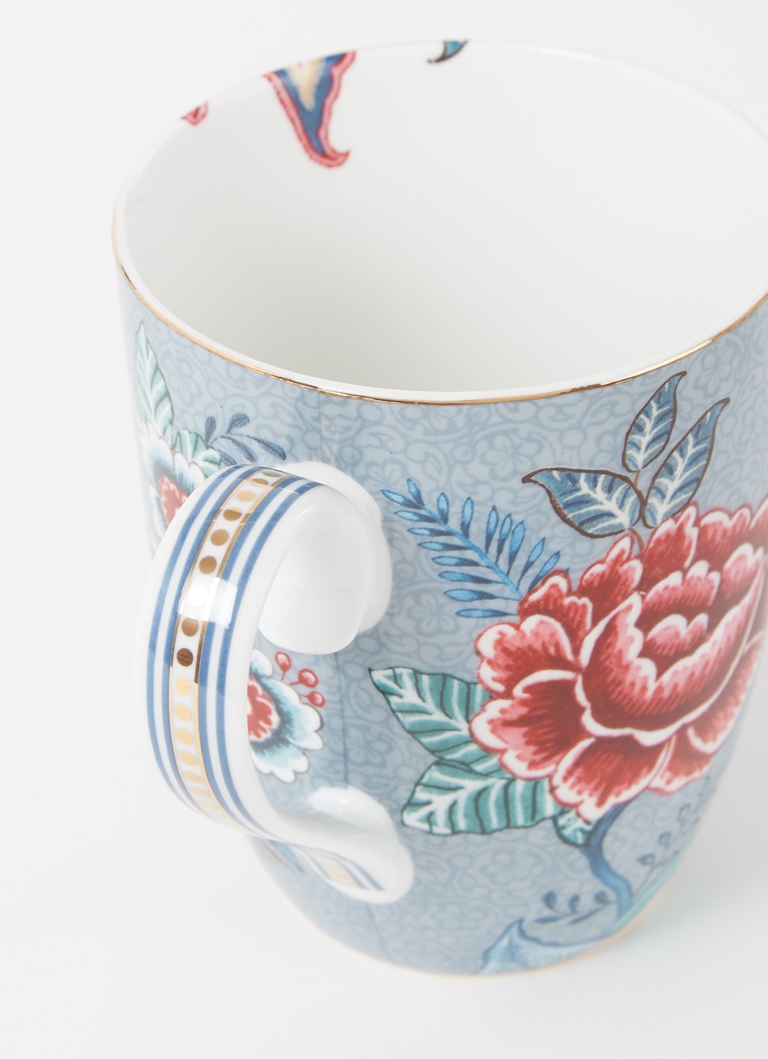 Pip Studio Flower Festival kopje 35 cl - detail blauwgrijs