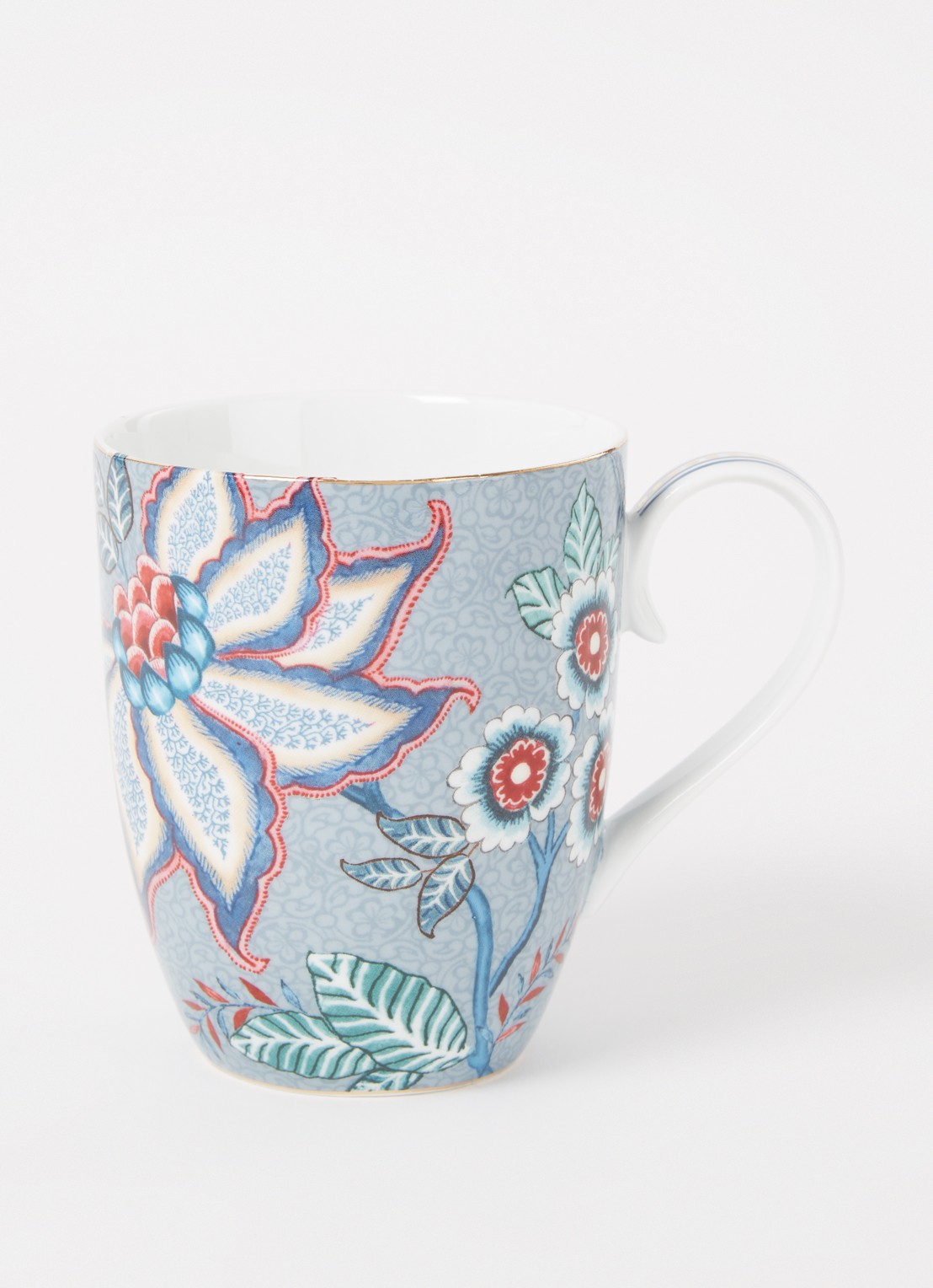 Pip Studio Flower Festival kopje 35 cl - voorkant 3 blauwgrijs