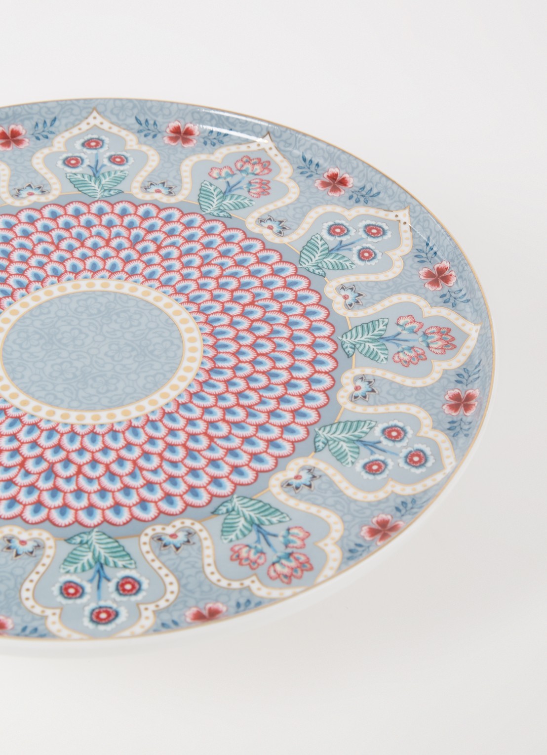 Pip Studio Flower Festival mini taartplateau 21 cm - detail 3 blauwgrijs