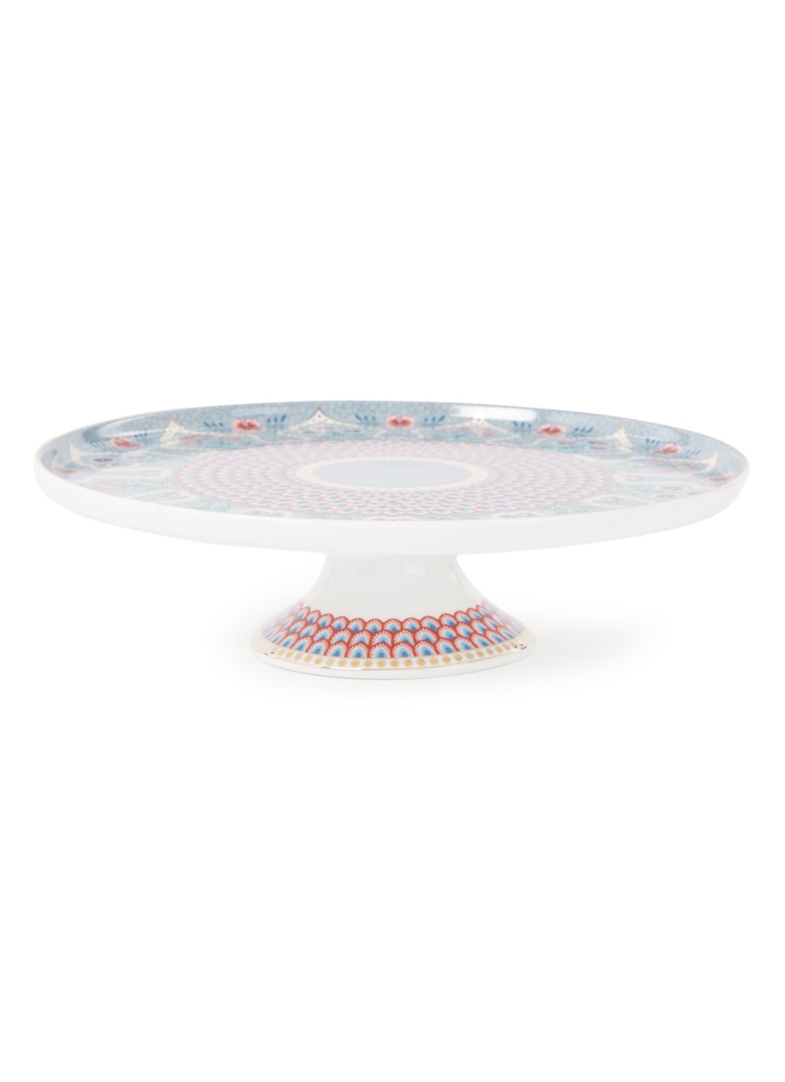 Pip Studio Flower Festival mini taartplateau 21 cm - voorkant blauwgrijs