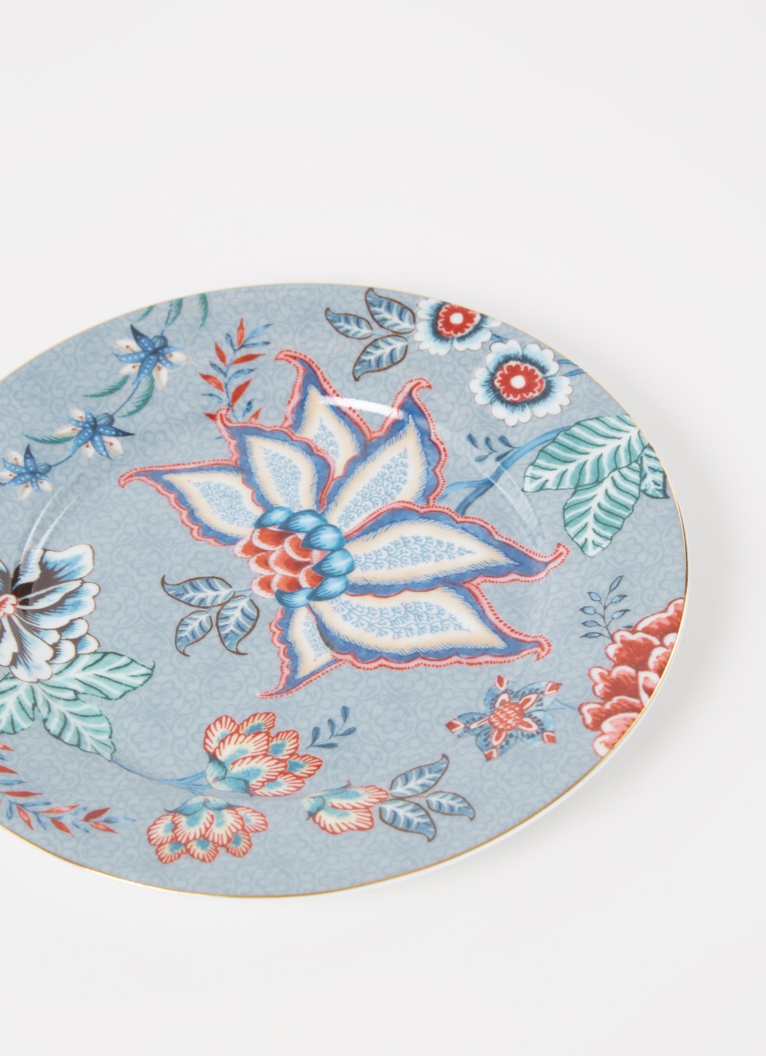 Pip Studio Flower Festival ontbijtbord 17 cm - detail blauwgrijs