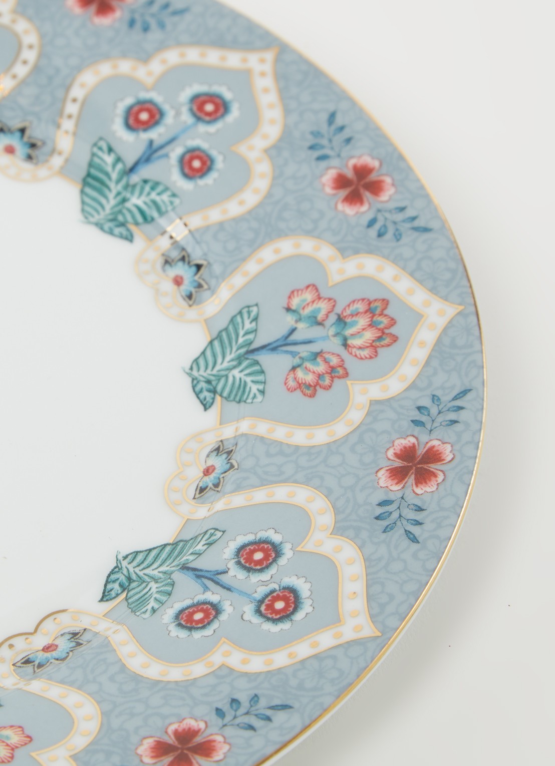 Pip Studio Flower Festival ontbijtbord 21 cm - detail blauwgrijs