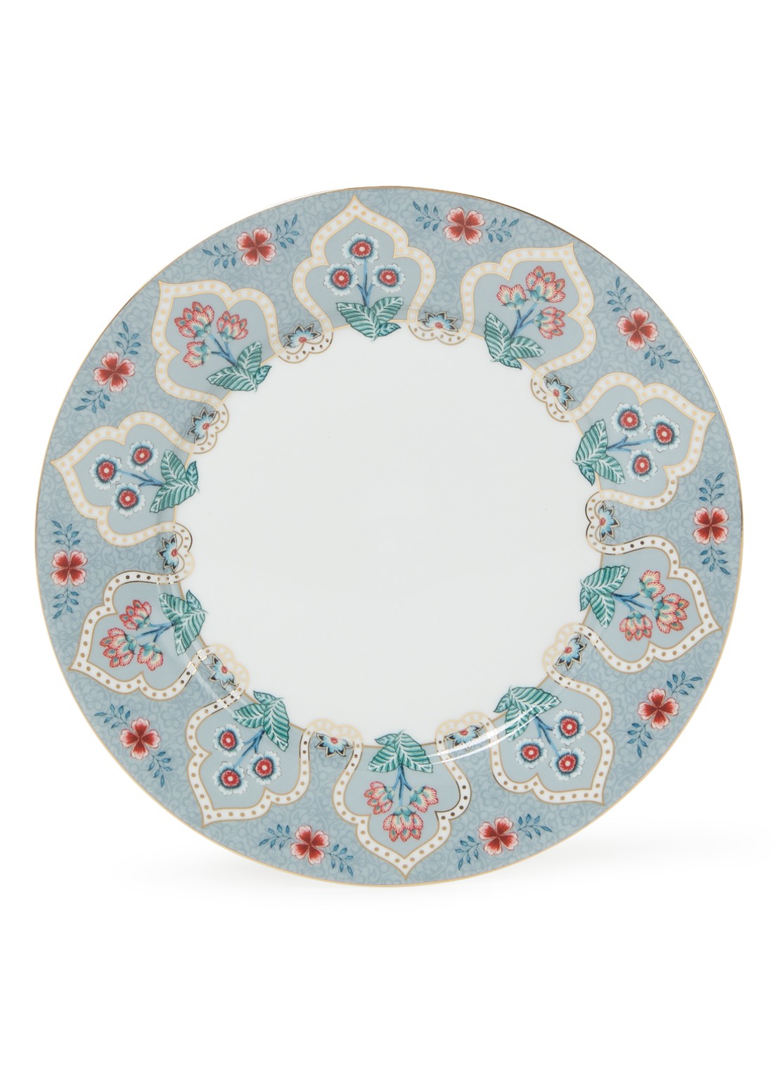 Pip Studio Flower Festival ontbijtbord 21 cm - voorkant 2 blauwgrijs