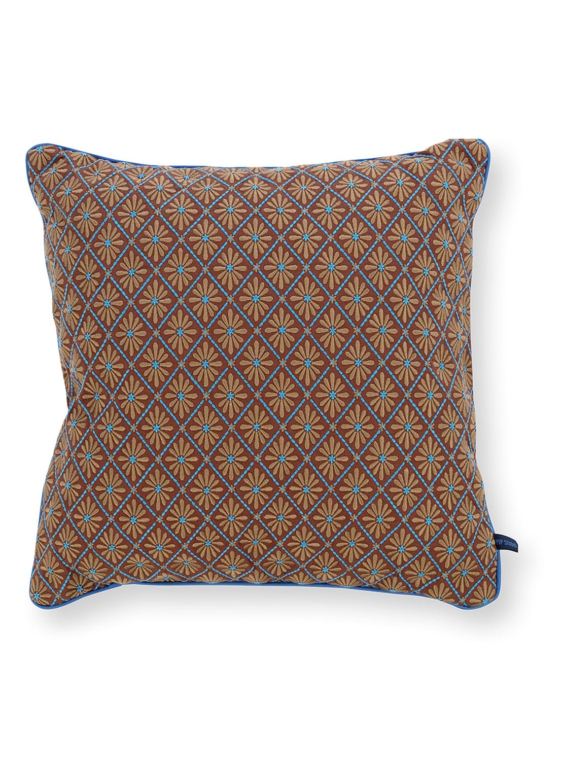 Pip Studio Giyani sierkussen 50 x 50 cm - voorkant 2 blauw