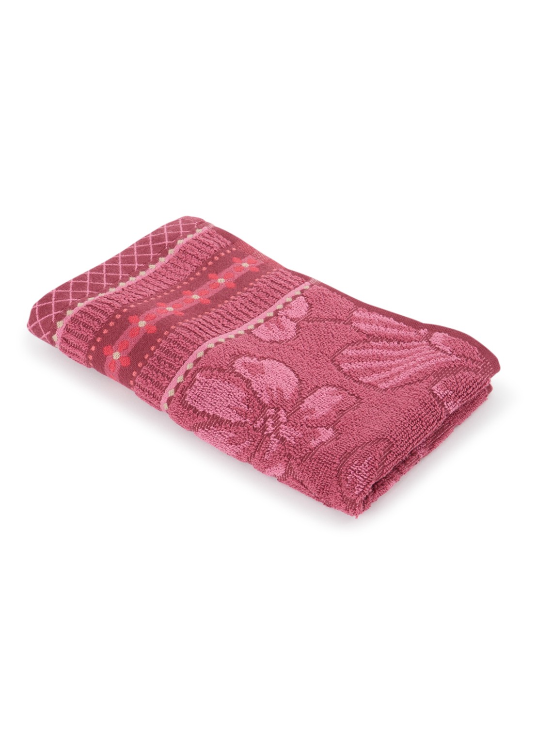 Pip Studio Jasmin gastendoek van katoen - 500 gr/m2 - 30 x 50 cm - voorkant 2 donkerroze