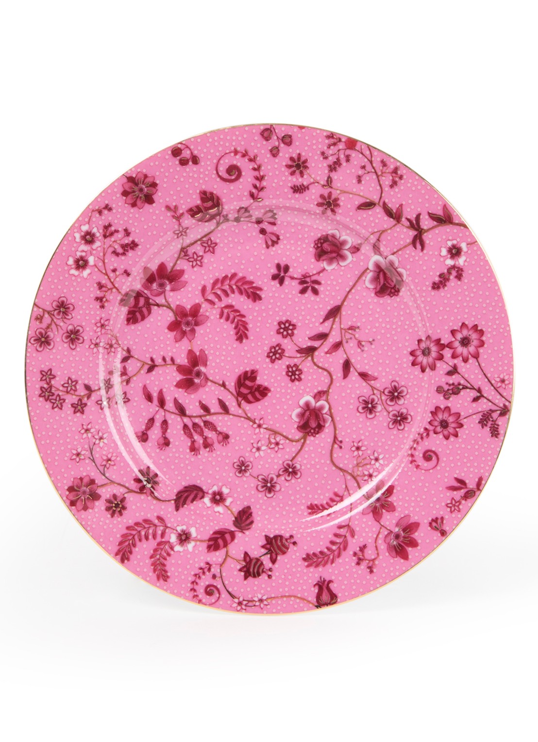Pip Studio Jolie gebaksbordje 17,4 cm  - voorkant donkerroze