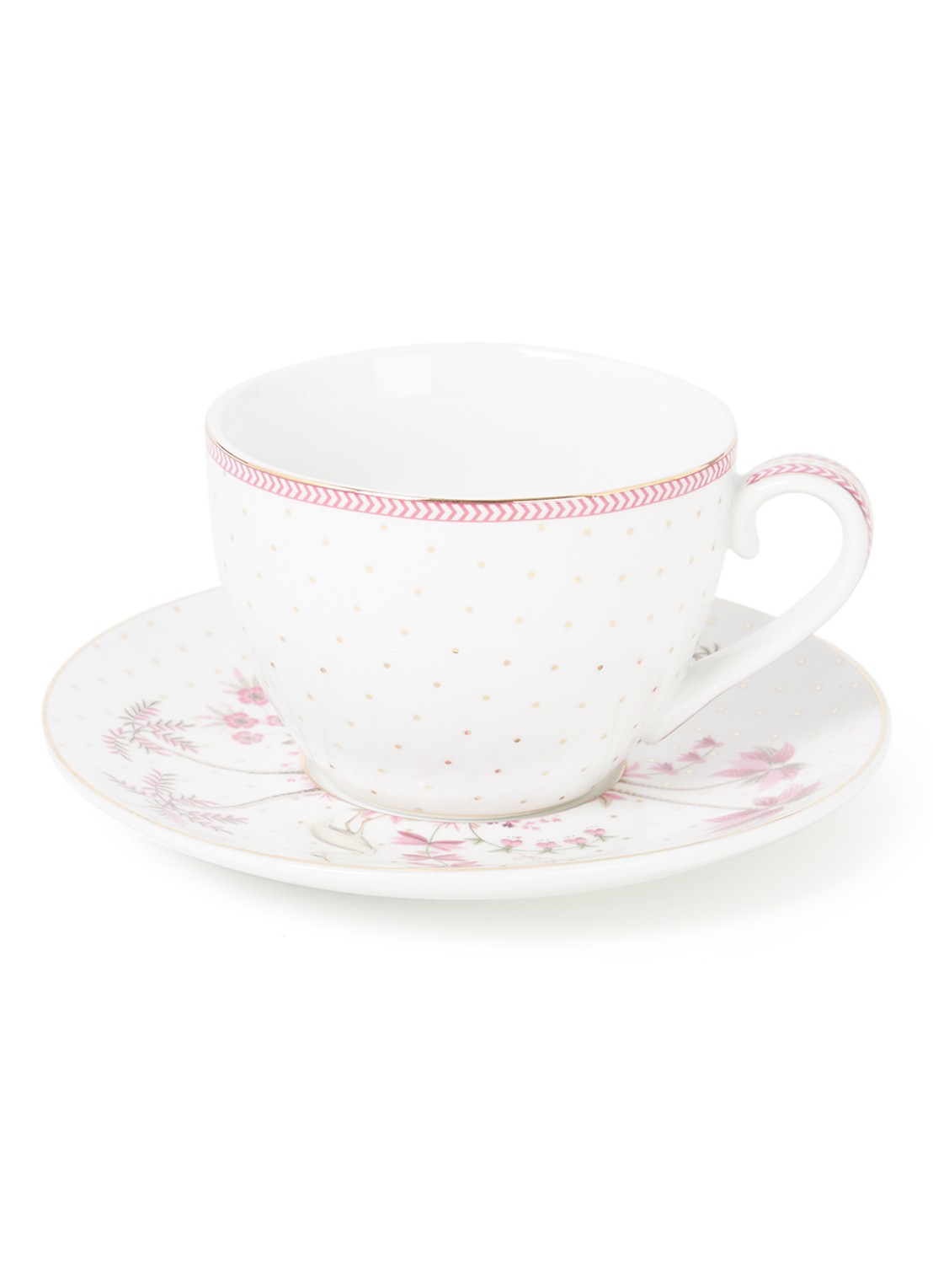 Pip Studio Jolie kop en schotel 28 cl - voorkant wit