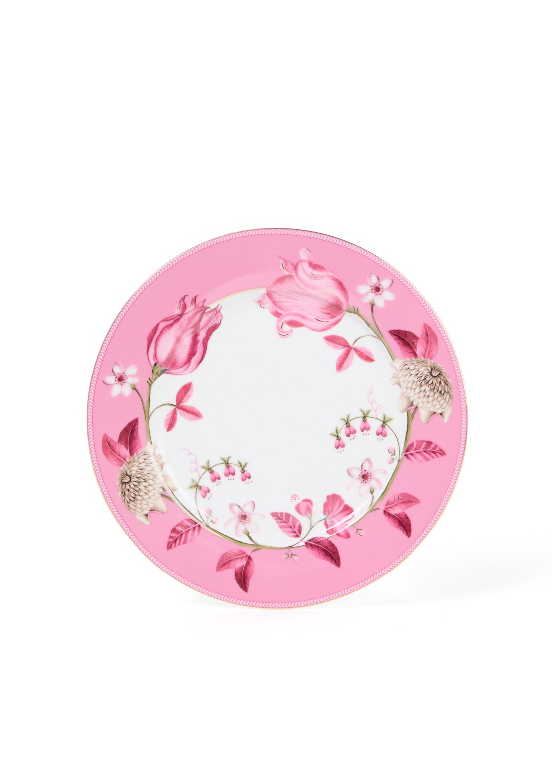 Pip Studio Jolie ontbijtbord 23 cm - voorkant 3 roze