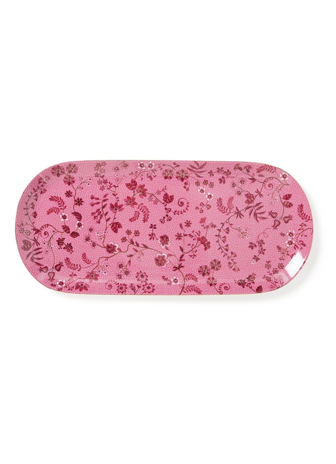 Pip Studio Jolie serveerschaal 33,5 cm - voorkant 2 donkerroze