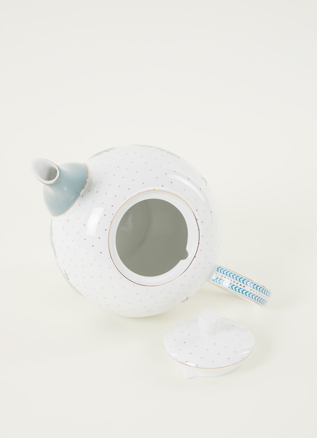Pip Studio Jolie theepot 1,6 liter - detail 3 lichtblauw