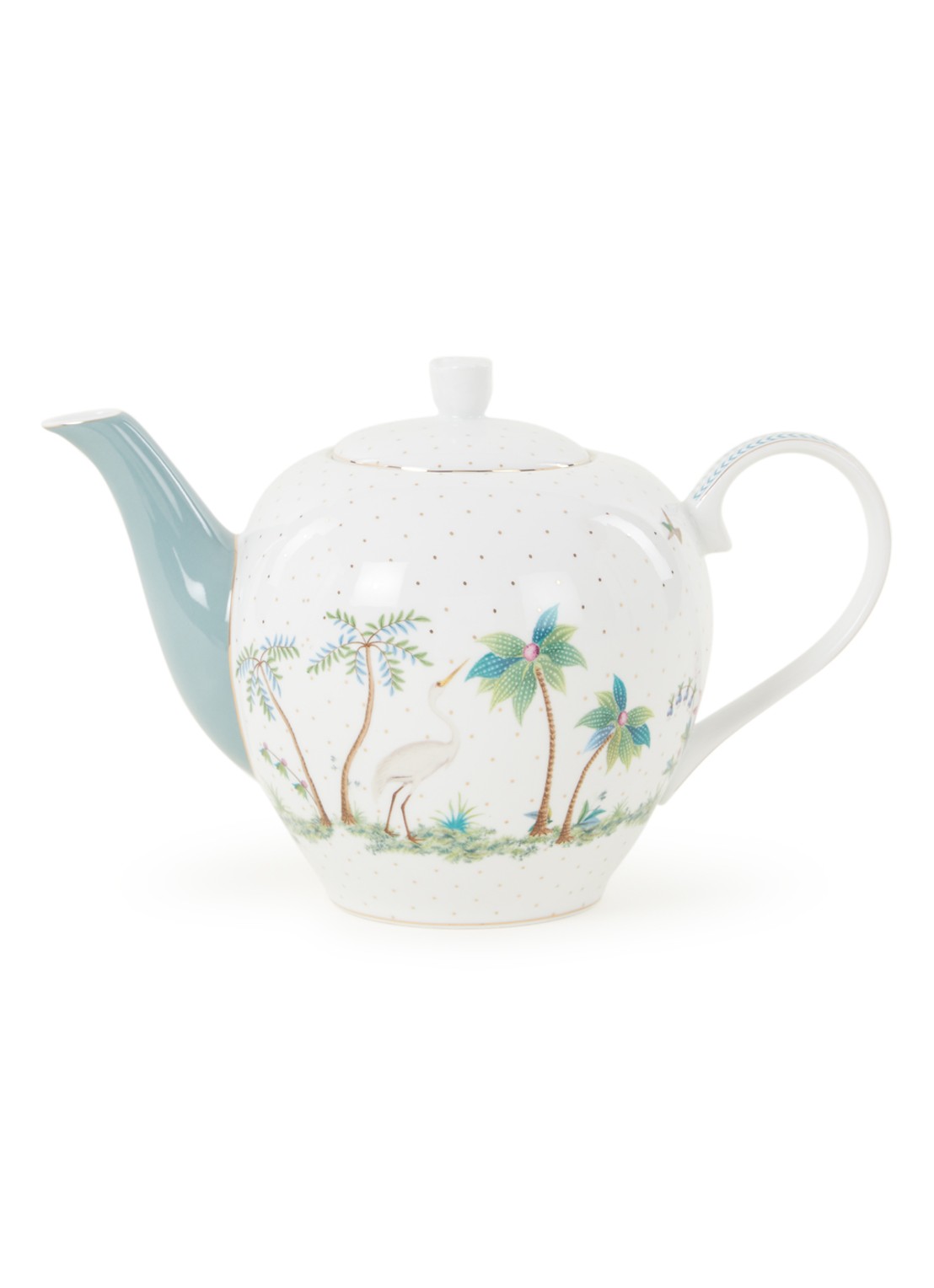 Pip Studio Jolie theepot 1,6 liter - voorkant lichtblauw