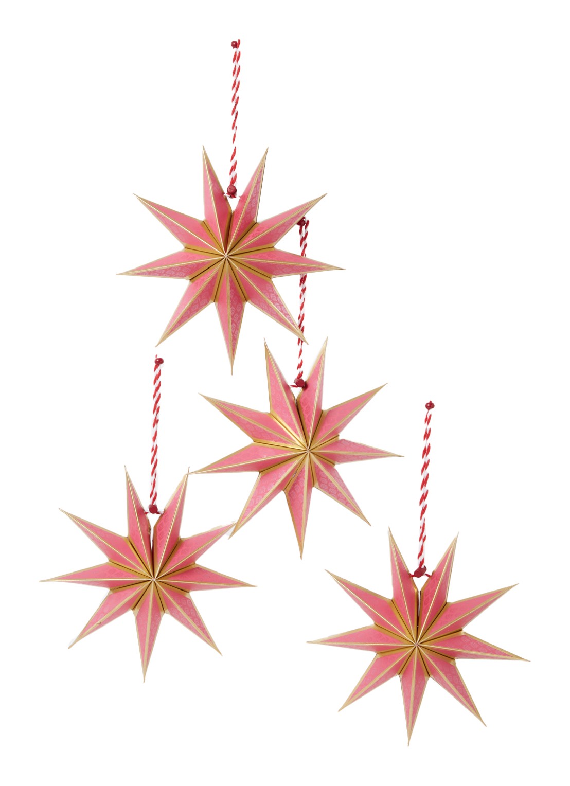 Pip Studio Jouw cadeau: Christmas Star kerstster set van 4 - voorkant 2 roze