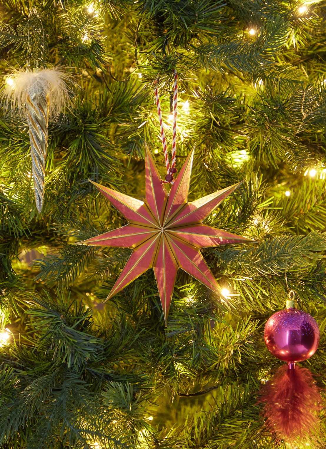 Pip Studio Jouw cadeau: Christmas Star kerstster set van 4 - voorkant 3 roze