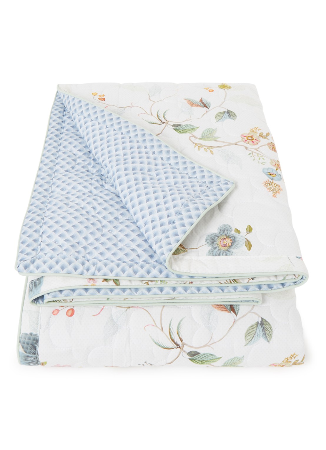 Pip Studio Kawai Flower quilt bedsprei van katoen perkal  - voorkant 2 wit