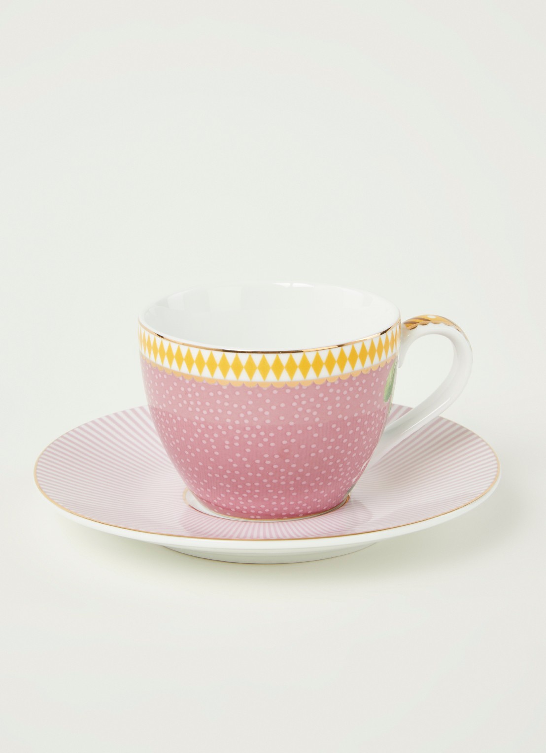Pip Studio La Majorelle espressokopje en schotel 12 cl - voorkant 2 oudroze
