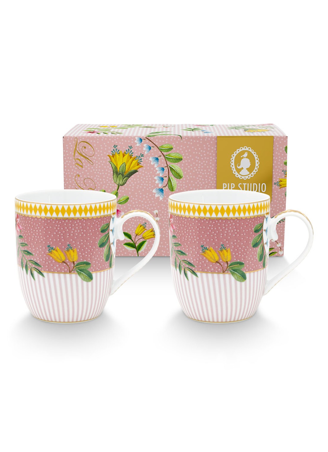 Pip Studio La Majorelle kopje 14,5 cl set van 2 - achterkant 5 roze