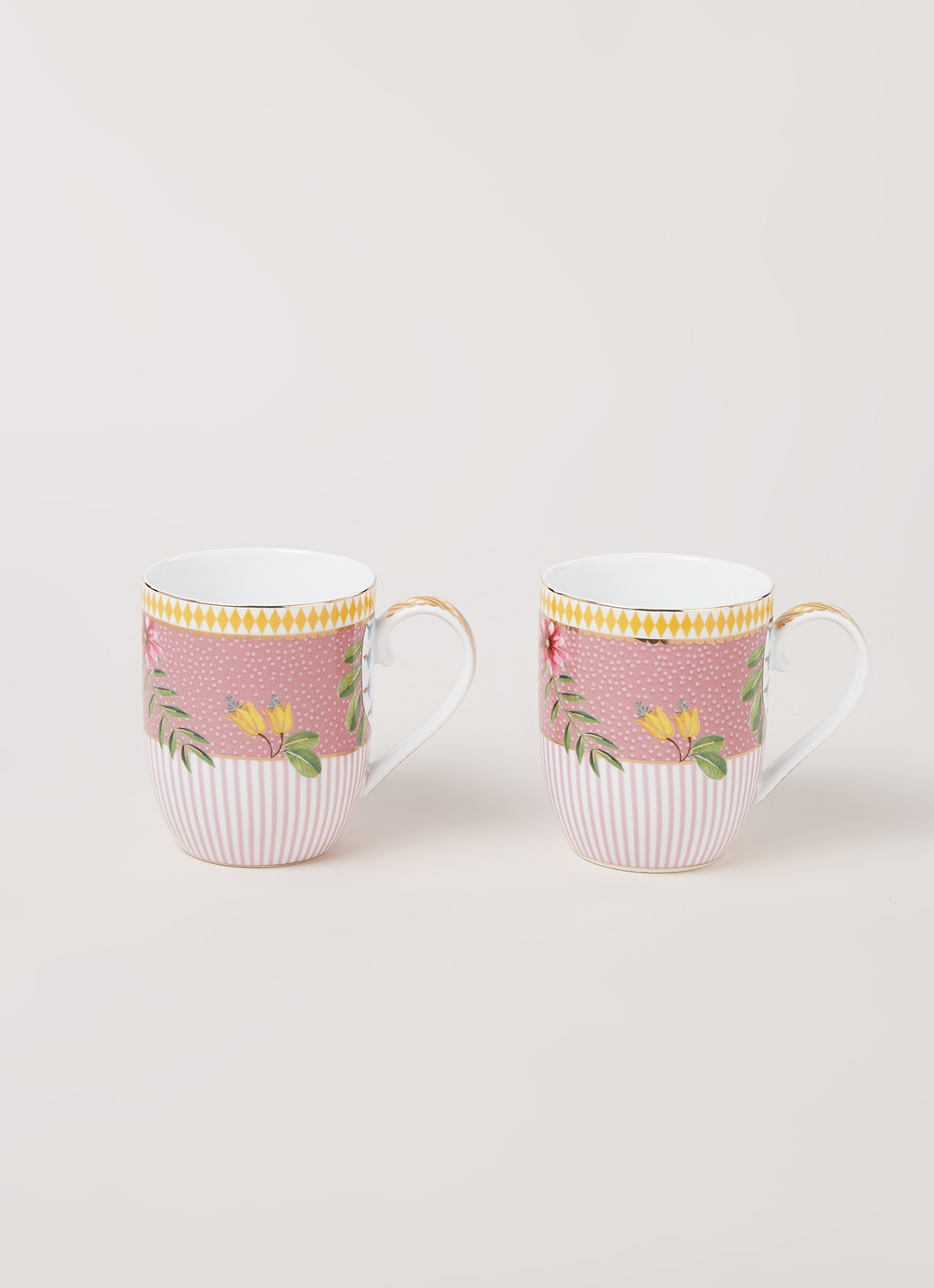 Pip Studio La Majorelle kopje 14,5 cl set van 2 - voorkant 2 roze