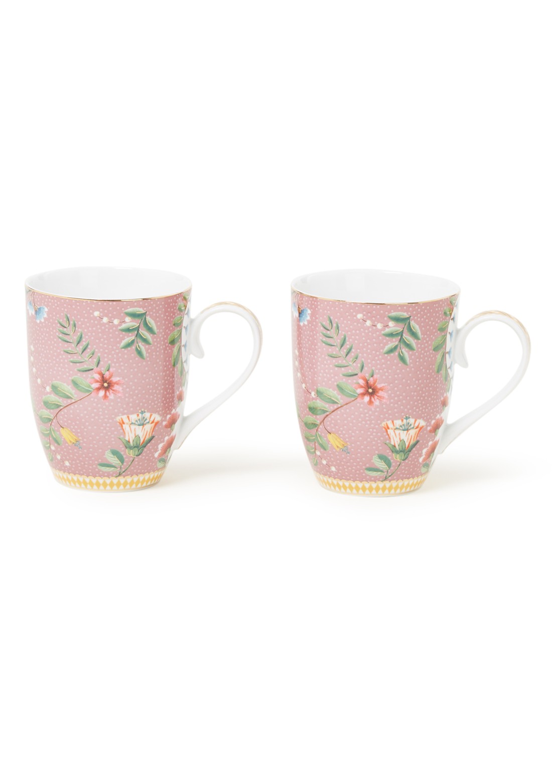Pip Studio La Majorelle mok 35 cl set van 2 - voorkant 5 roze