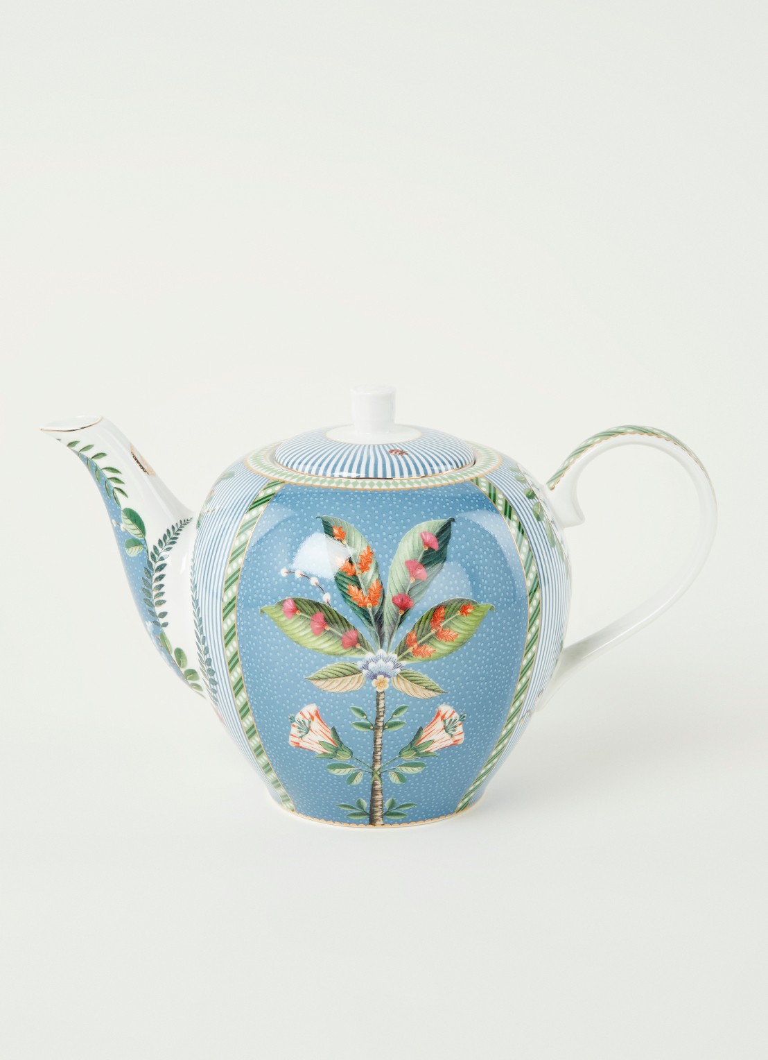 Pip Studio La Majorelle theepot 1,6 liter - voorkant 3 blauwgrijs