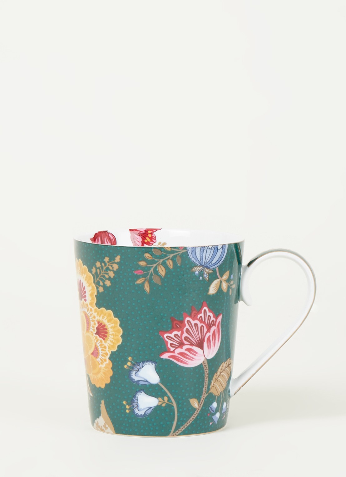Pip Studio Letter H Floral Fantasy mok 35 cl - voorkant 2 zeegroen