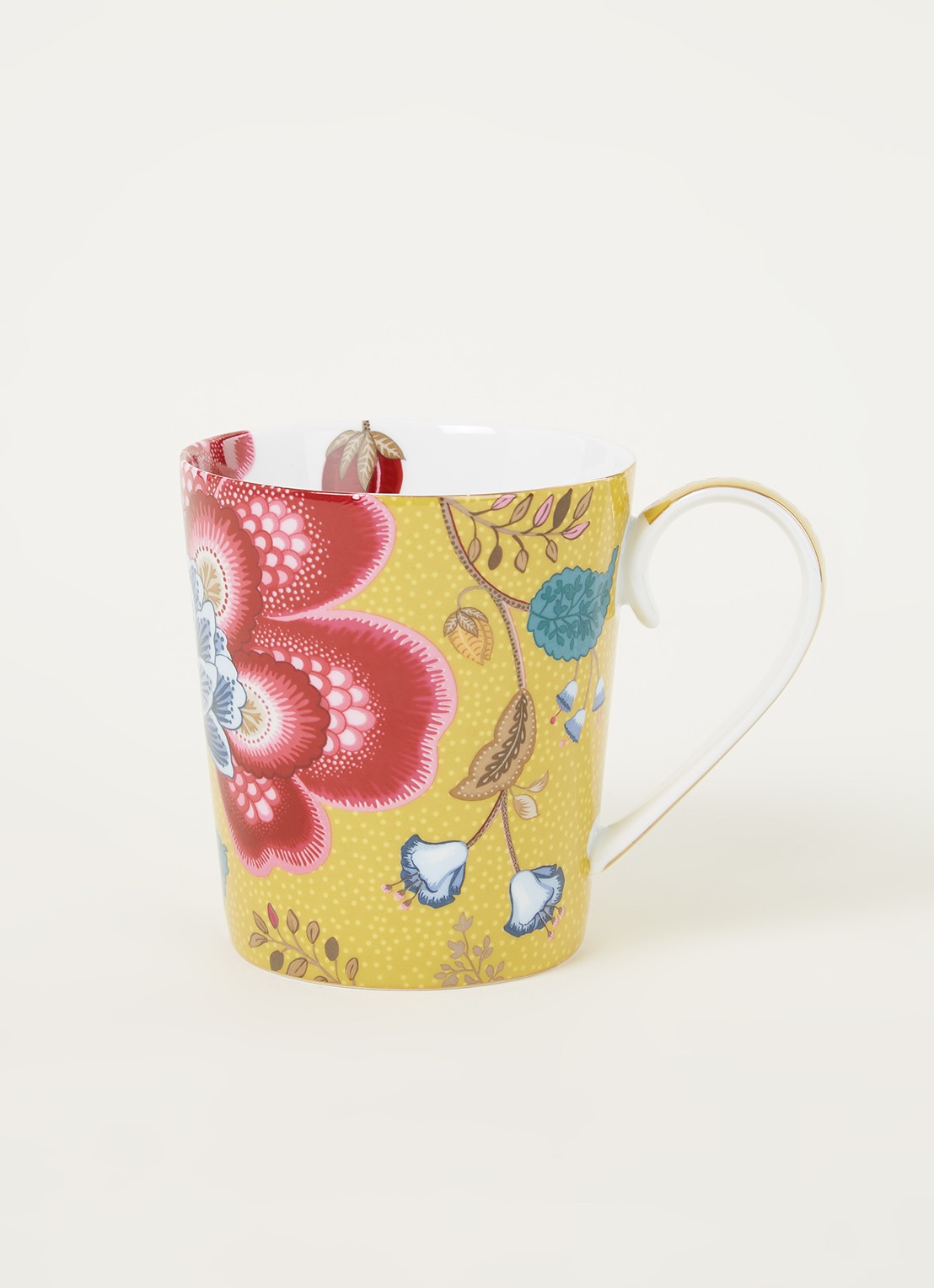Pip Studio Letter L Blushing Birds mok 35 cl  - detail 3 geel
