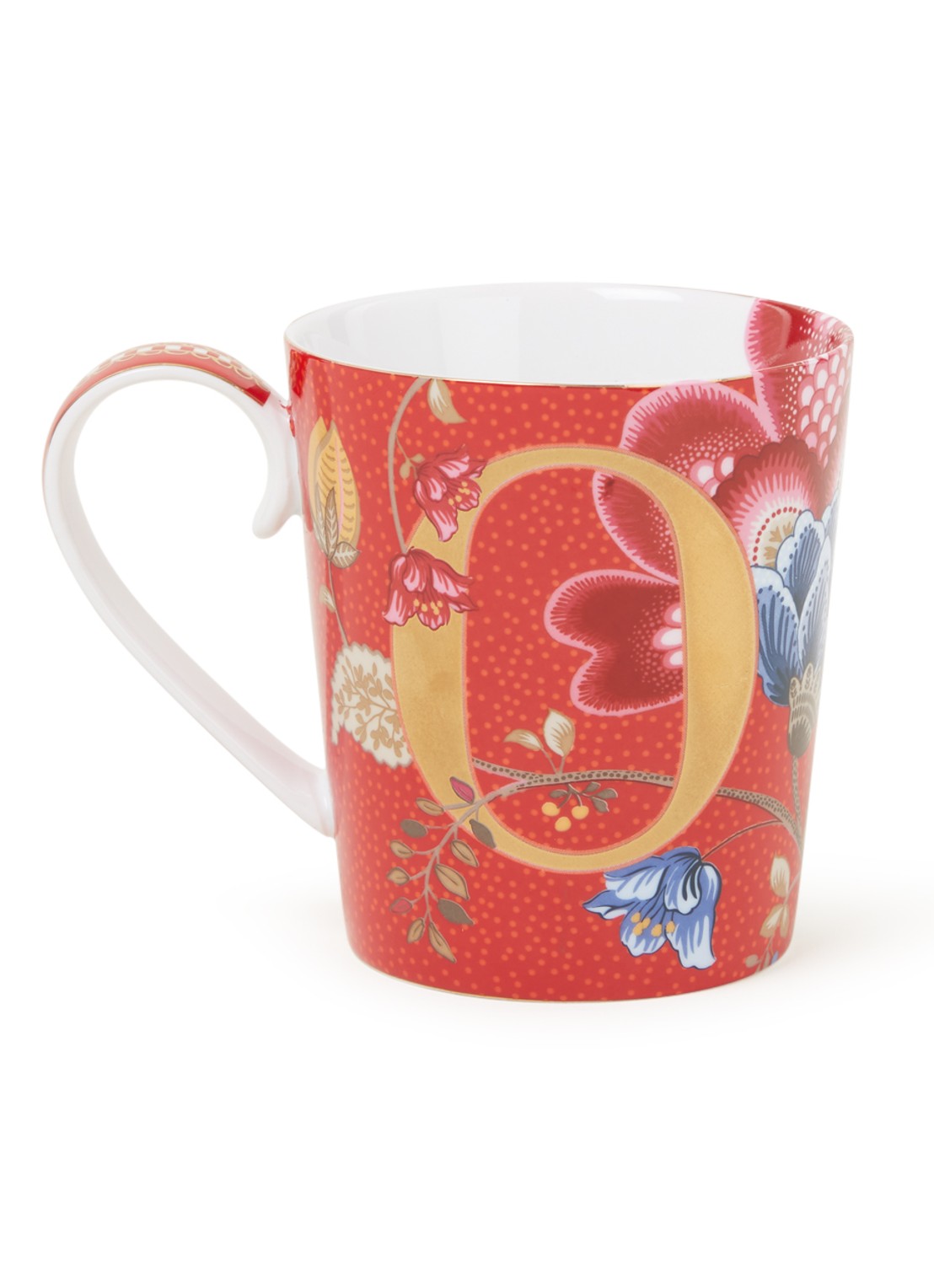 Pip Studio Letter O Blushing Birds mok 35 cl - voorkant 3 steenrood