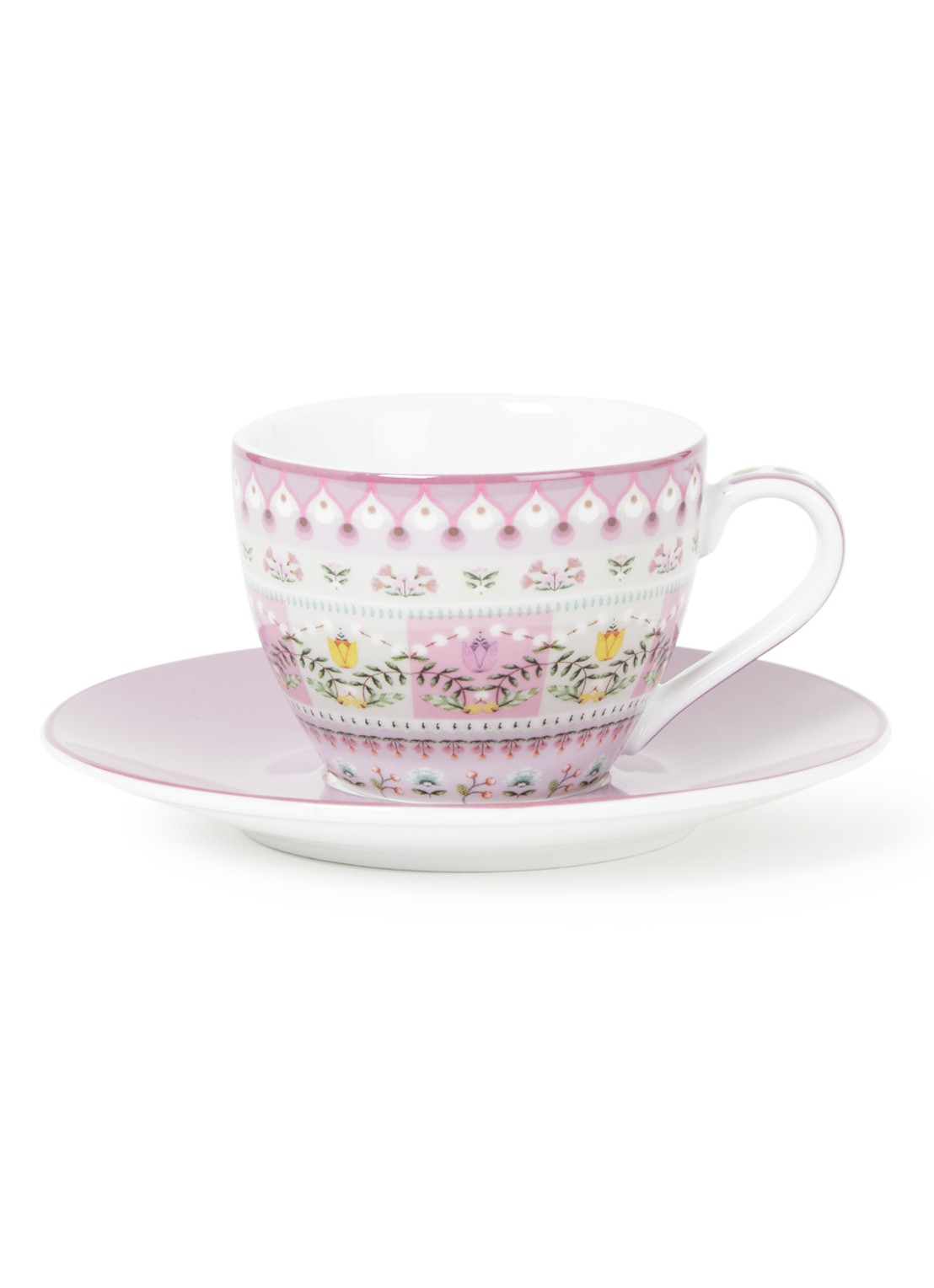 Pip Studio Lily & Lotus espressokopje kop en schotel 12 cl - voorkant lila