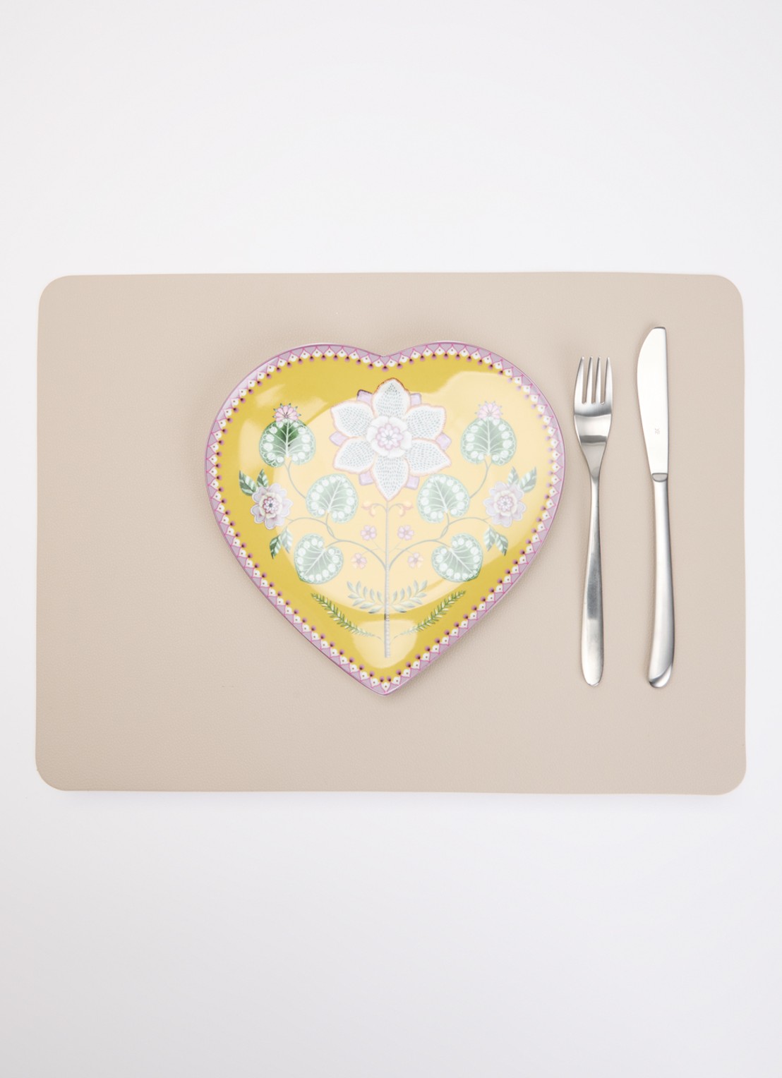 Pip Studio Lily & Lotus Hart ontbijtbord 21,5 cm set van 2 - detail 2 okergeel